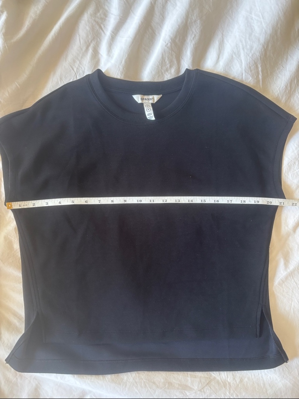 Spanx AirEssentials Cap Sleeve Tee in Black - Picture 7 of 8